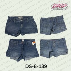 Y2K Denim Mini Shorts – Low Rise Vintage Style (DS..