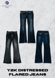 Y2K Distressed Flared Jeans - EV2450