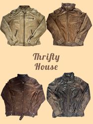 Y2K Vintage Leather Jacket Edit(TH/632)