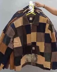 CR02330 Upcycled Carhartt Check Patchwork Workwear..