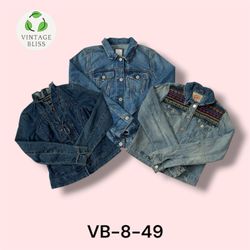 Y2K Vintage Denim Jacket Wholesale Bundle – 15 Pie..