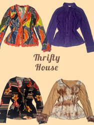Y2K Retro Abstract & Floral Tops(Th/924)