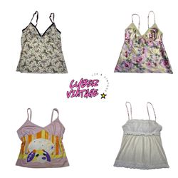 Vintage Y2K Floral & Printed Cami Tops Wholesale B..