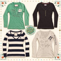 Y2K Branded Henley Long Sleeve Tops – Aeropostale,..