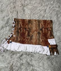 Upcycled Y2K Unique Poly Mini Skirt
