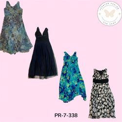 Women’s Y2K Printed Poly Dress – Vintage Floral Ev..