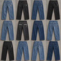 Embroidery jeans denim mix Jean's