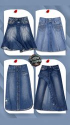 Y2K Denim Maxi Skirt