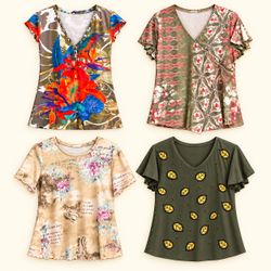 Y2K Earthy Floral Tops