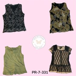 Women’s Y2K Printed Poly Blouse Mix – Vintage Retr..
