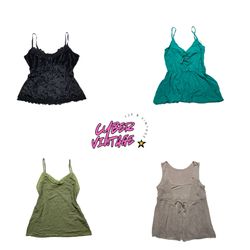 Y2K Vintage Lace Trim Cami Bundle | 90s/00s Aesthe..