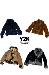 Y2K Vintage Faux Fur Suede Jackets Bundle – Women’..