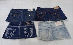 CR10635 Upcycled True Religion Mini Denim Skirts