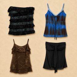 Y2k Dark Glam Cami Tops