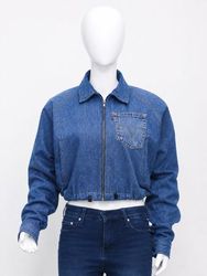 CR2197  UPCYCLED Levi’s Pocket Zip-Up Denim Jacket
