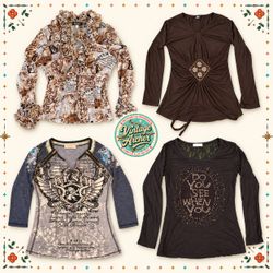 Y2K Glam Long Sleeve Tops & Party Blouses :10pcs (..