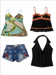 Women’s Y2K Vintage Cami Tops & Denim Shorts Mix