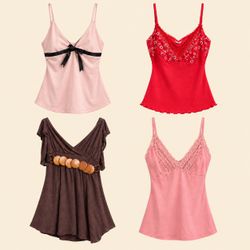 Y2k Coquette Cami Tops
