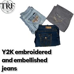 Y2k embroidered and embellished jean 173