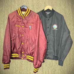 Retro Baseball Style Nylon Varsity Jacket(FNC:09)