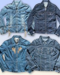 Denim Reißverschluss-Fitted-Jacke 15 Stück