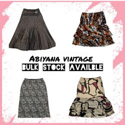 Y2K Vintage Skirts Bundle - Boho Tiered Ruffle, Su..