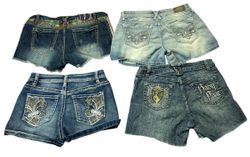 Y2K DENIM MINI SHORT|V-T812