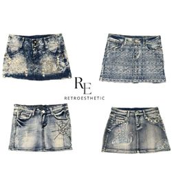 Y2K NYC IT GIRL DENIM MINI RÖCKE RE-3743