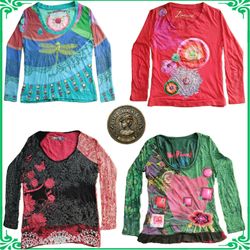 Vintage Desigual Patchwork Long Sleeve Tops & Dres..