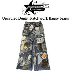 Upcycled Denim Patchwork Baggy Jeans