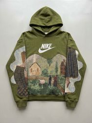 Upcycled Nike Branded Tapestery Hoodie