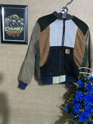 Upcycled Carhartt corduroy hooded jacket 🐒