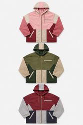 CR1072 Upcycled Carhartt Colour-Block Hooded Jacke..