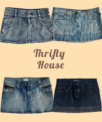 Y2K Casual Blue Jean Skirt(TH/570)