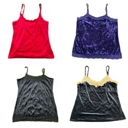 Y2K Velvet Lace Trim Camisoles RE-3934