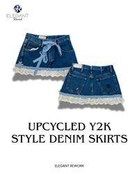 UPCYCLED Y2K Style Denim Skirts - EVR0184