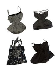 Y2K Black Micro Dot Cami Tops-ST-217