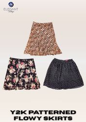 Y2K Patterned Flowy Skirts - EV2364