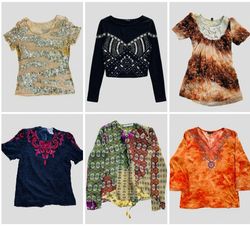 Bundle di bluse vintage e Y2K ecletiche decorate