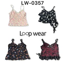 Y2K Floral Lace & Mesh Camisole Tops