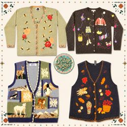 Vintage Heavy Knit Novelty Jumpers 10pcs (S12)