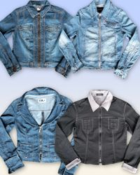 Denim Zipper Fitted jacket 20 pieces