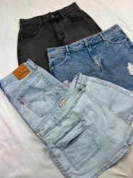 Mini denim skirts