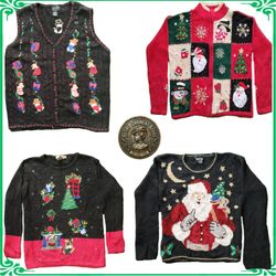 Vintage Heavy Knit Novelty Jumper Sweater Festive ..