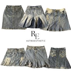 Y2K Denim Midi Skirts