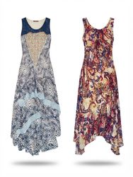 (FV-2066) Y2K Vintage Printed Maxi Dress..
