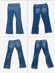Over size Vintage Y2K Flare Jeans Low Mid Rise Boo..