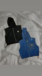 Upcycled Carhartt Denim Hooded Vest