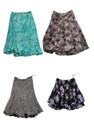 Y2K-era patterned midi and mini skirts