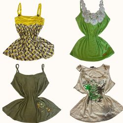 Y2K Groovy Green Cami Tops - ST-092